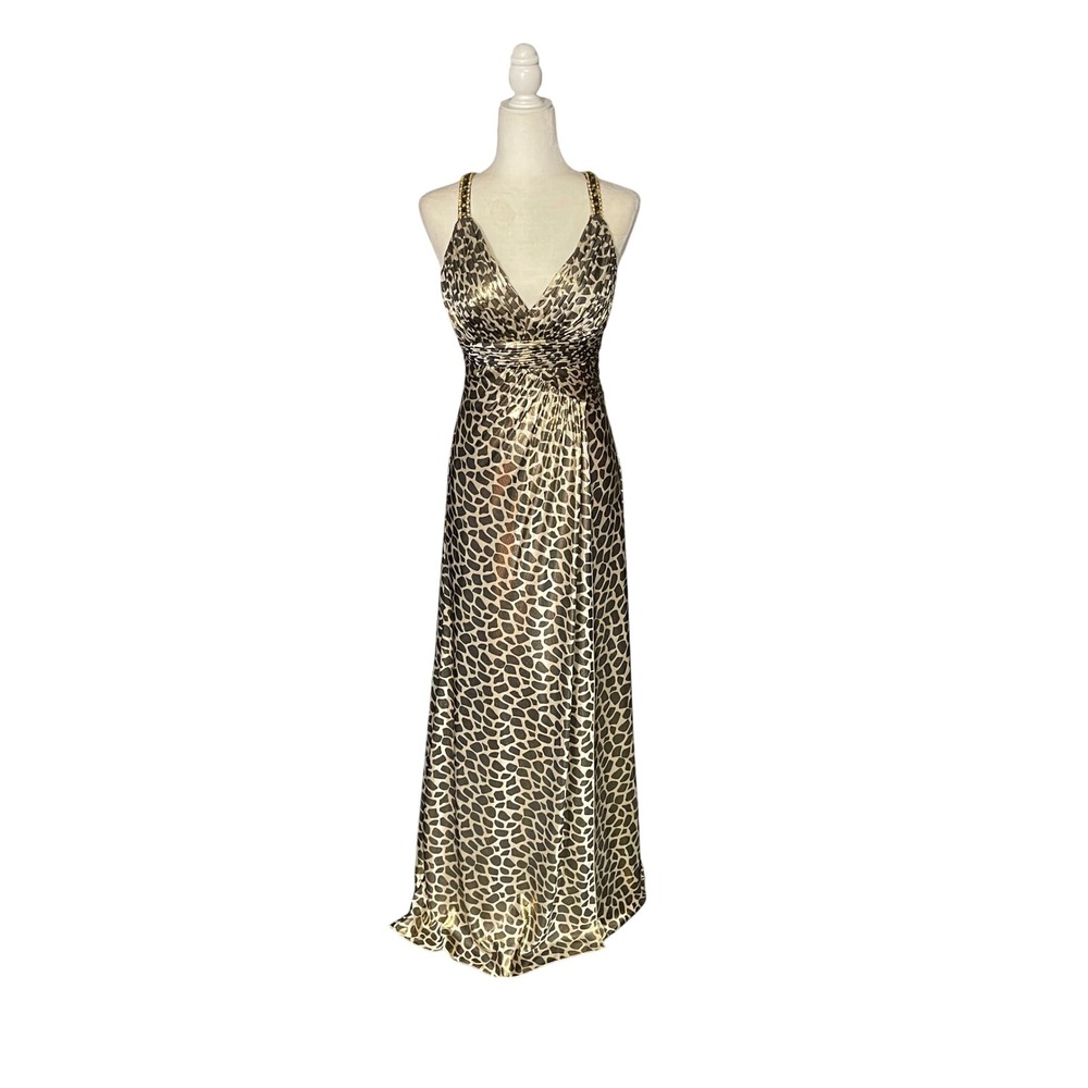 Y2K Privilege Metallic Leopard Maxi Dress‎ – NWT – Size S